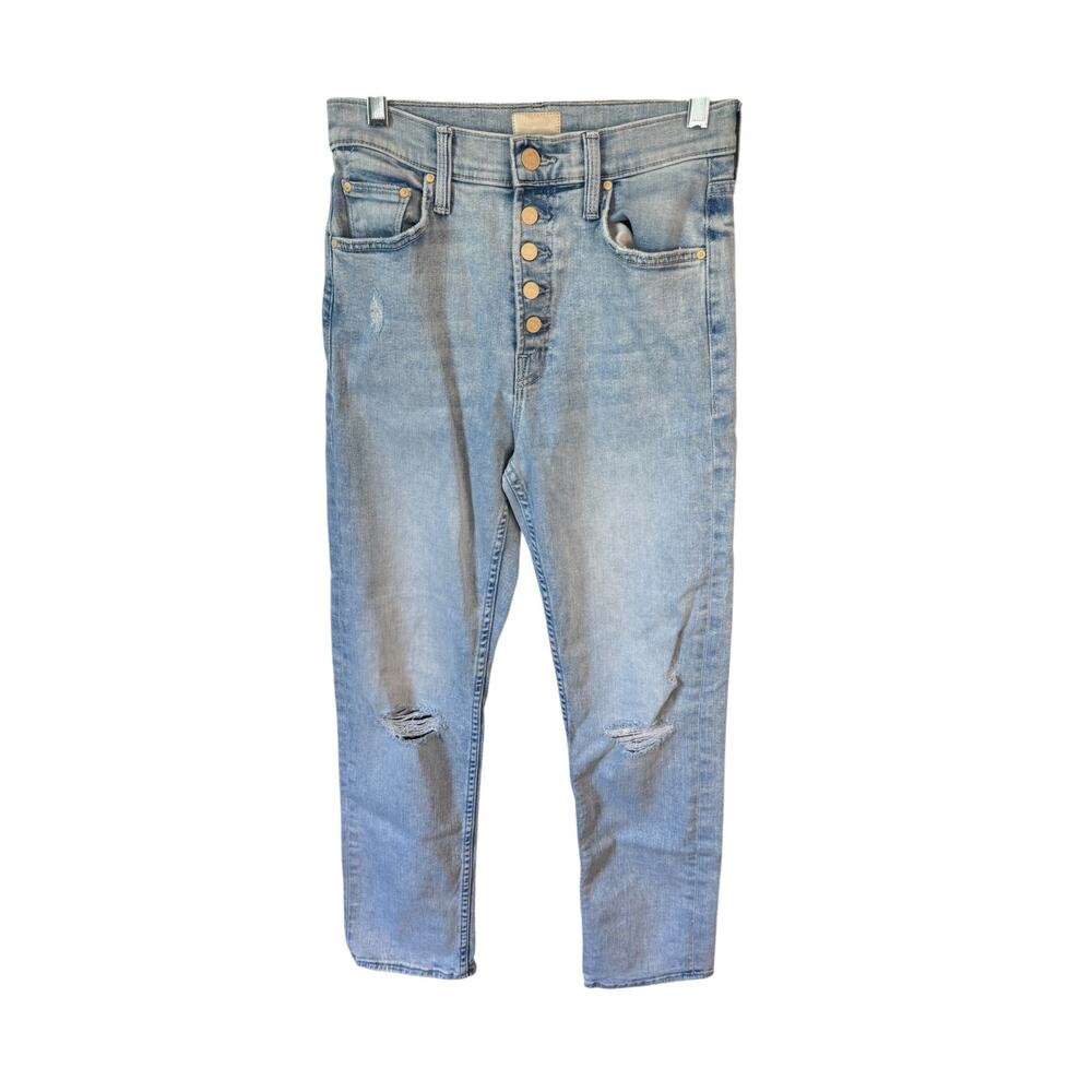 MOTHER The Pixie Tomcat Ankle Jean Nature of the Game Wash $278 MSRP Button Fly - Picture 2 of 9